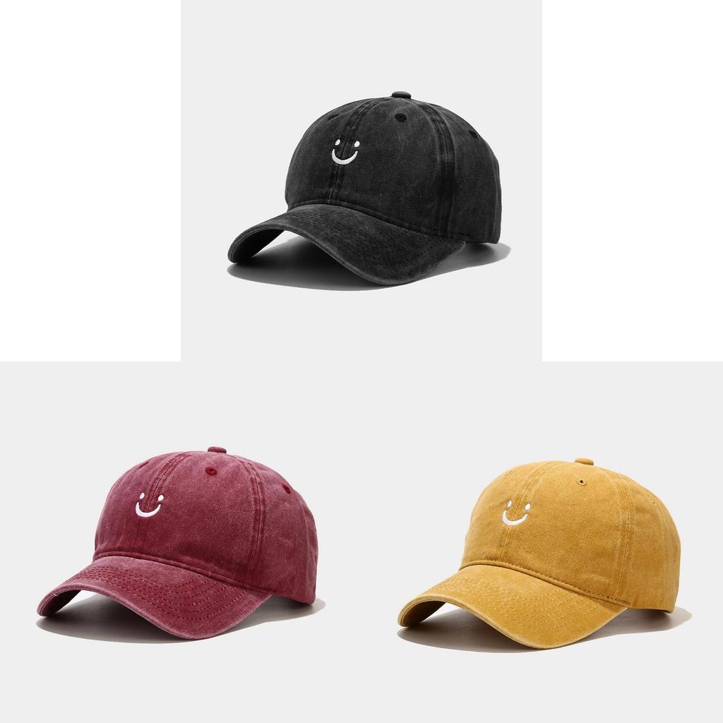 Emoji Face Washable Cotton Baseball Cap With Sun Protection For Casual Men Women