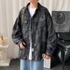Hong Kong Style Denim Overalls Harajuku Style Shirt Men Thin Japanese Fashion Brand Loose Long-sleeved Shirt Casual