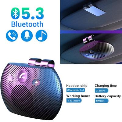 Récepteur audio de voiture Bluetooth 5.3 haut-parleur pare-soleil clip universel BT Kit mains libres voiture sans fil lecteur de musique Mp3 adaptateur de téléphone accessoires de voiture