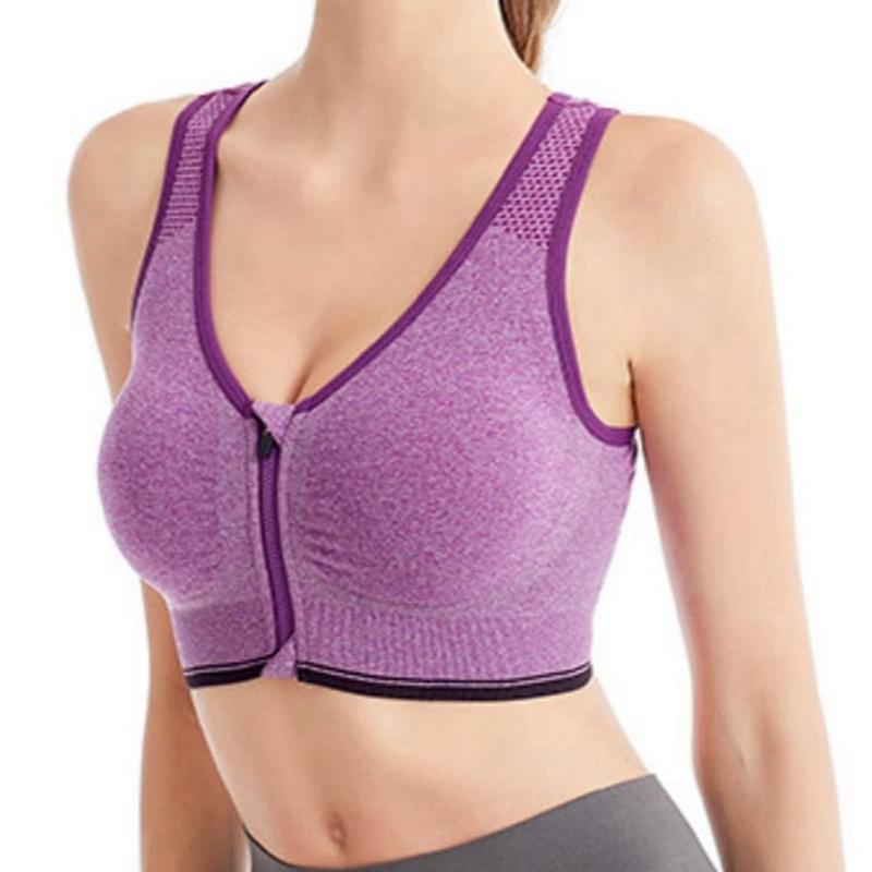 Damski sportowy biustonosz plus size zapinany z przodu