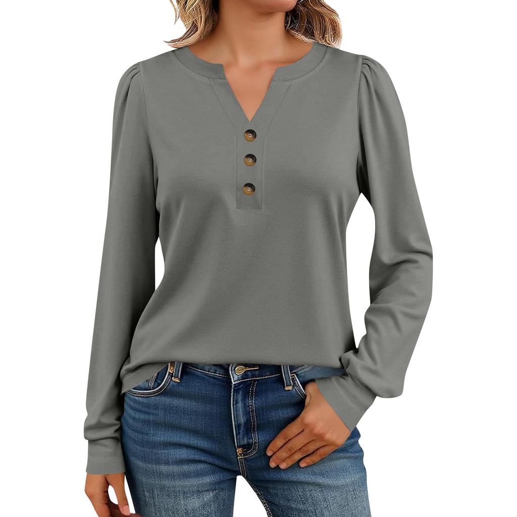 Women's Long Sleeve Shirts Henely Casual Tops Trendy Blouses Cute T-Shirts