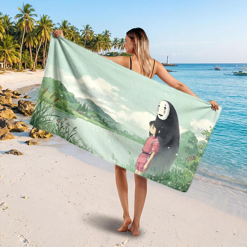 Large Beach TowelSpirited Away Soft Absorbent Towel Beach Bath Home Use