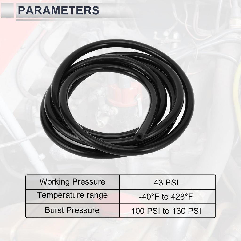 RATCHROLL 1PC Universal Silicone Vacuum Tube Hose High Temperature 6.6FT 3/16" 5mm ID 3.0mm