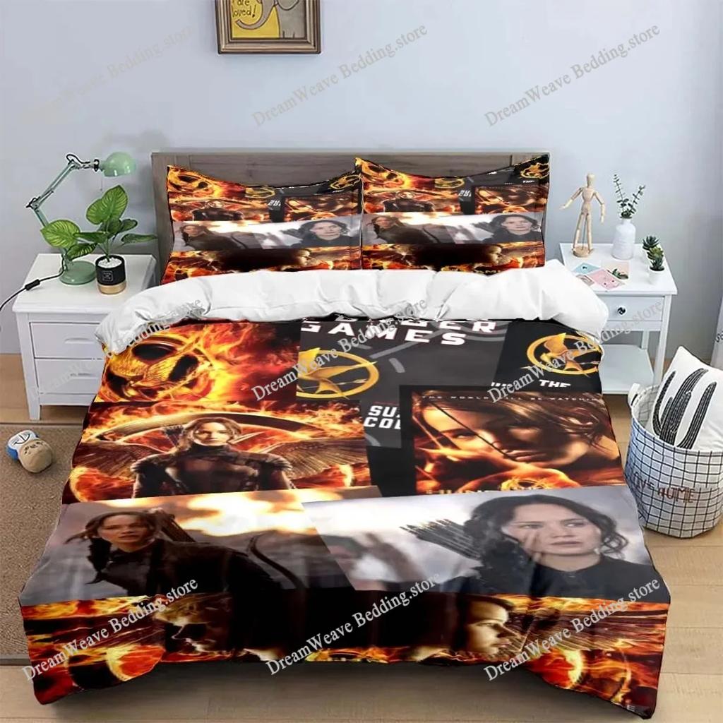 The Hunger Games Fashion Anime 3d Digital Printing Bedding Set Duvet Cover Comforter Bed Youth Kids Girl Boys Gift Home Textiles