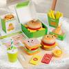 Kids Kitchen Playset Burger Fries Food Play House Games Hamburger Sandwich Stacking Cooking Kids Pretend Play Toy Christmas Gift