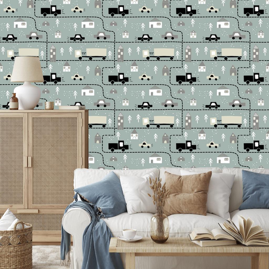 Cars and Trucks Wallpaper for Living Room and Bedroom 50x1000