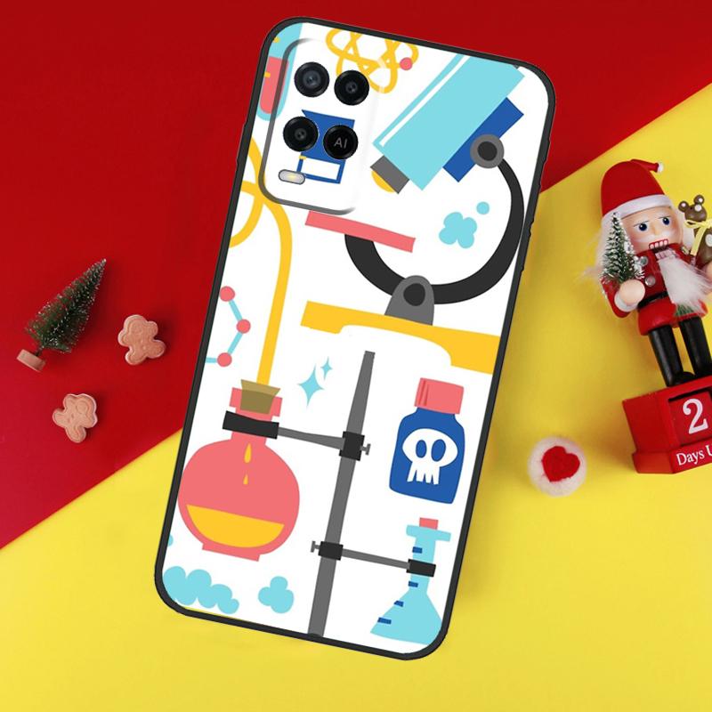 Vintage Chemie-Labor-Etui Für Oppo A78 A98 A18 A38 A58 A5 A6 Pro A54 A74 A94 A17 A57 A80 A60 A40 A96 A76 A16 A15