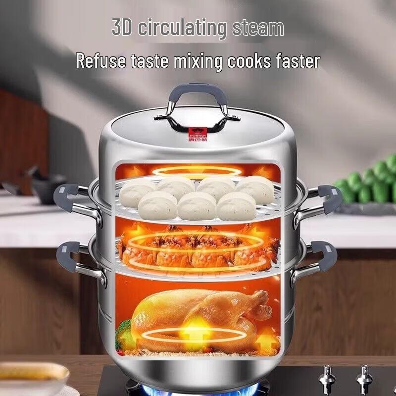 KOBACH 3-Layer 304 Stainless Steel Steamer Pot