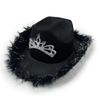 Female Cowgirl Hat Bridal Shower Cap Wide Brim Cap for Cosplay Party Headwear
