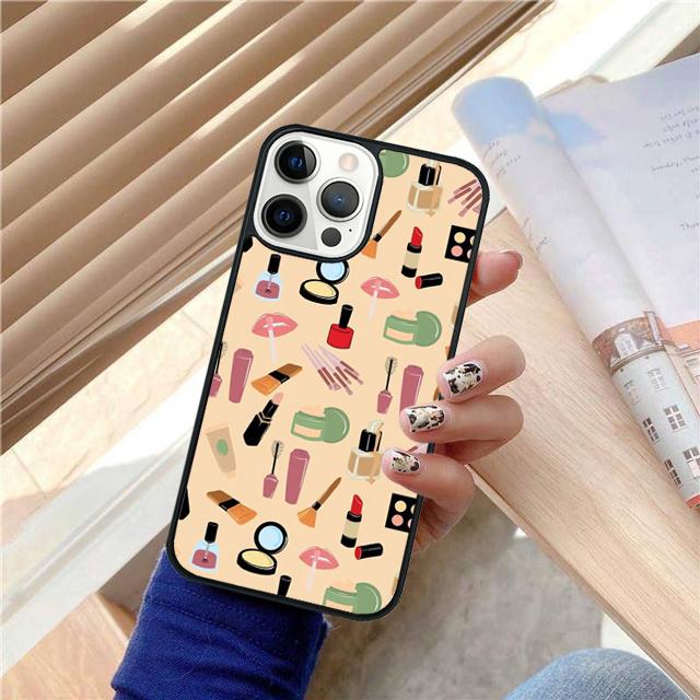 

Чехол для телефона Makeup Love Помада Тень для век Узор Для iPhone 17 Air 15 16 Pro Max 14 13 12 11 Pro Max Plus iPhone 14pro max
