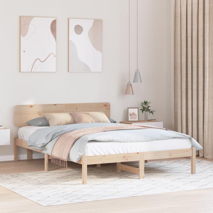VidaXL Lit avec Headboard 150x200 cm Bois de Pin Massif 872101
