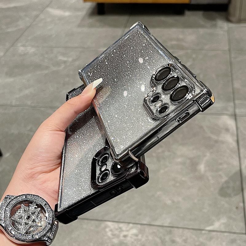 Luxusní průhledný kryt na telefon s gradientním třpytivým pokovením pro Samsung Galaxy S24 S22 S23 S21 Ultra Plus Slim Nárazuvzdorný Bumper