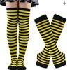 Y2K Women Girls Over Knee Long Stripe Printed Thigh High Cotton Socks Arm Sleeve Gloves 1 Set Overknee Socks Long Gloves 2024