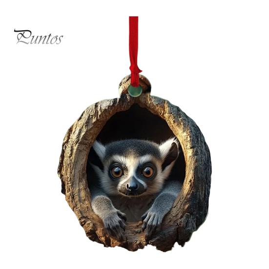 Christmas Animal Ornament Cartoon Forest Animal Hanging Decoration 2D Flat Acrylic Pendant for Christmas Tree Decor