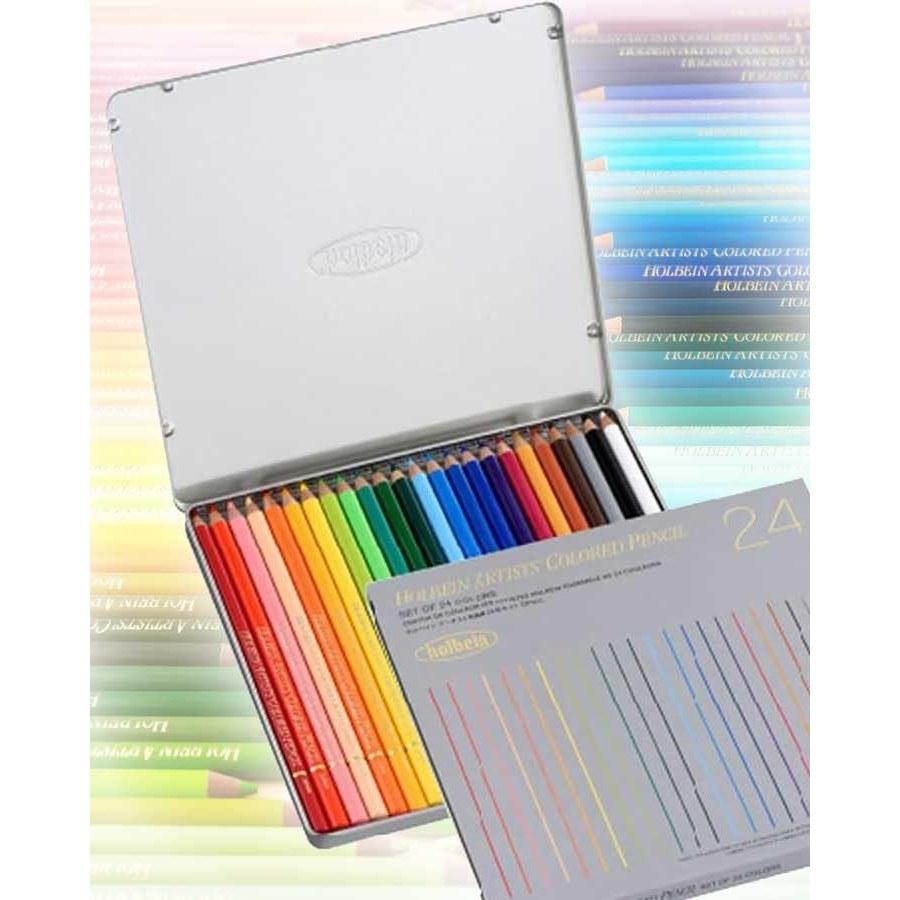 Oil-based Colored Pencils PRO. Holbein Art Made Japan Artist 24 Color Set Quick-drying Soft Core Thick Corethick Shaft