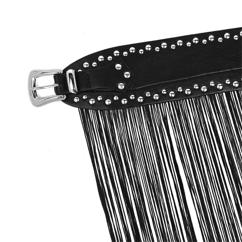 Cowgirl Fringe Belt Leather Tassels Belts Fashion Rave Harness Waist Belt Cowgirl Costume Accessories for Women
