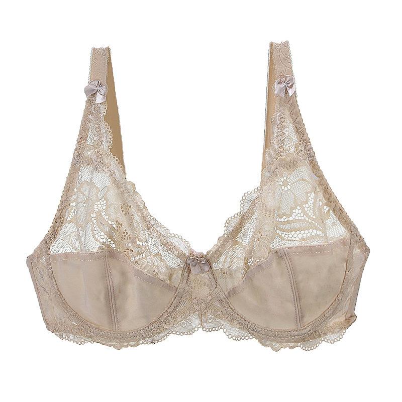 Women's Hot Sale Fashion Lace Hollow Large Size Bra Sexy Underwear CDE Cup Anti-Sagging Bra