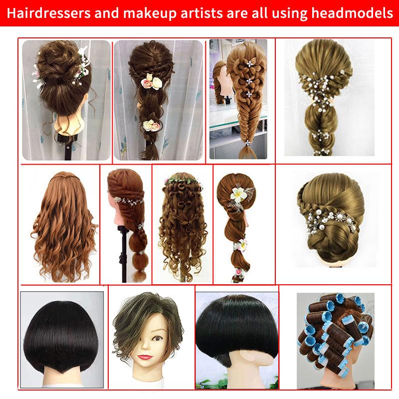 24 Zoll Professioneller Schaufensterkopf mit Haaren für Salon Friseur Training Übungs-Mannequin Schneidetechniken