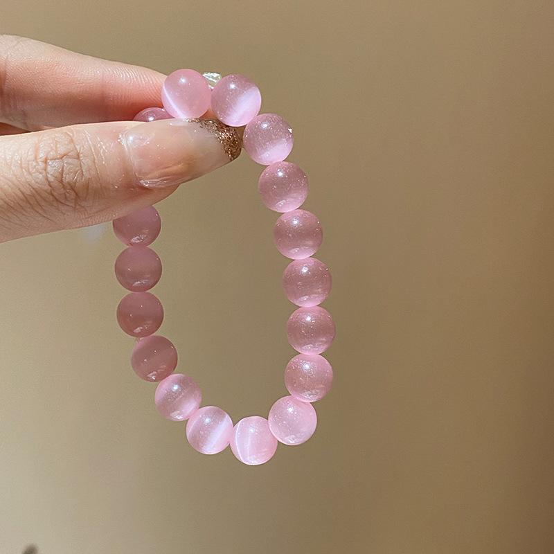 Natural stone crystal geometric beaded bracelet retro high-end bracelet women's niche light luxury versatile jewelry