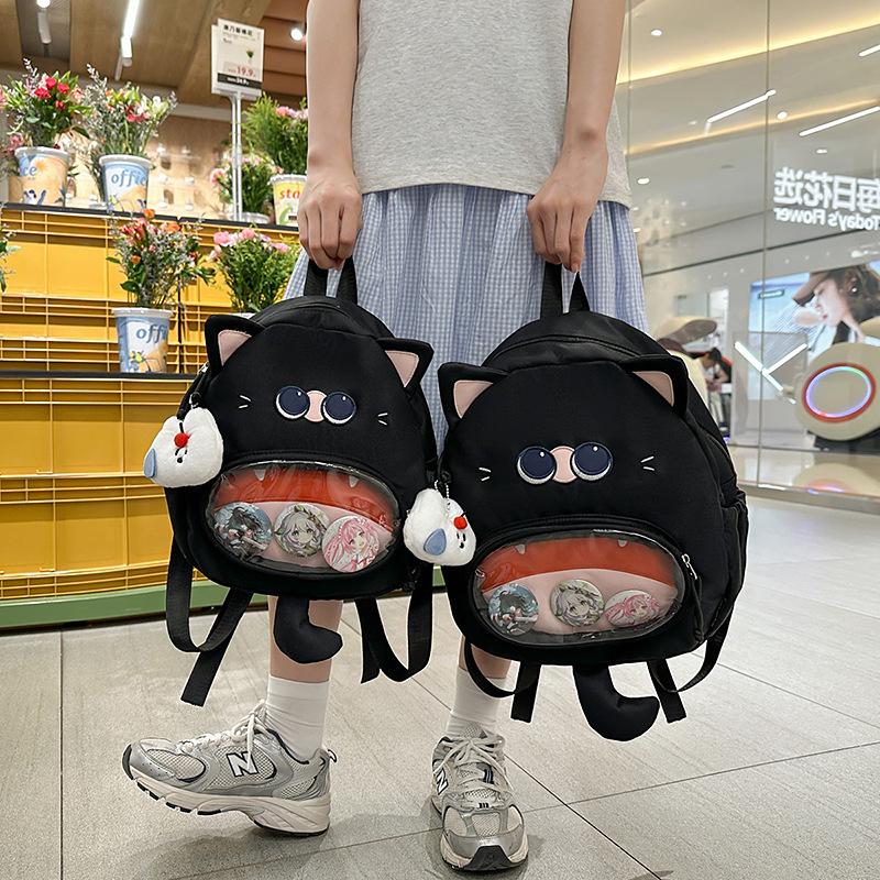 Japanese ins high-value girl cute pain bag new second-dimensional soft girl transparent backpack female cartoon backpack