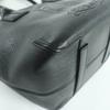 Great HIROFU Handbag Front Logo All Leather Tote Bag Black Leather Women Used