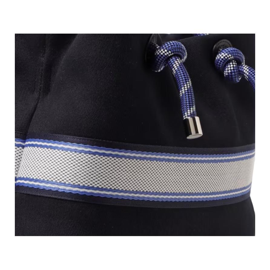 Emporio Armani Gestreifte Buchstaben-Logo-Baumwoll-Schultertasche Unisex-Schultertasche Schwarz EW000360AF14787UB081
