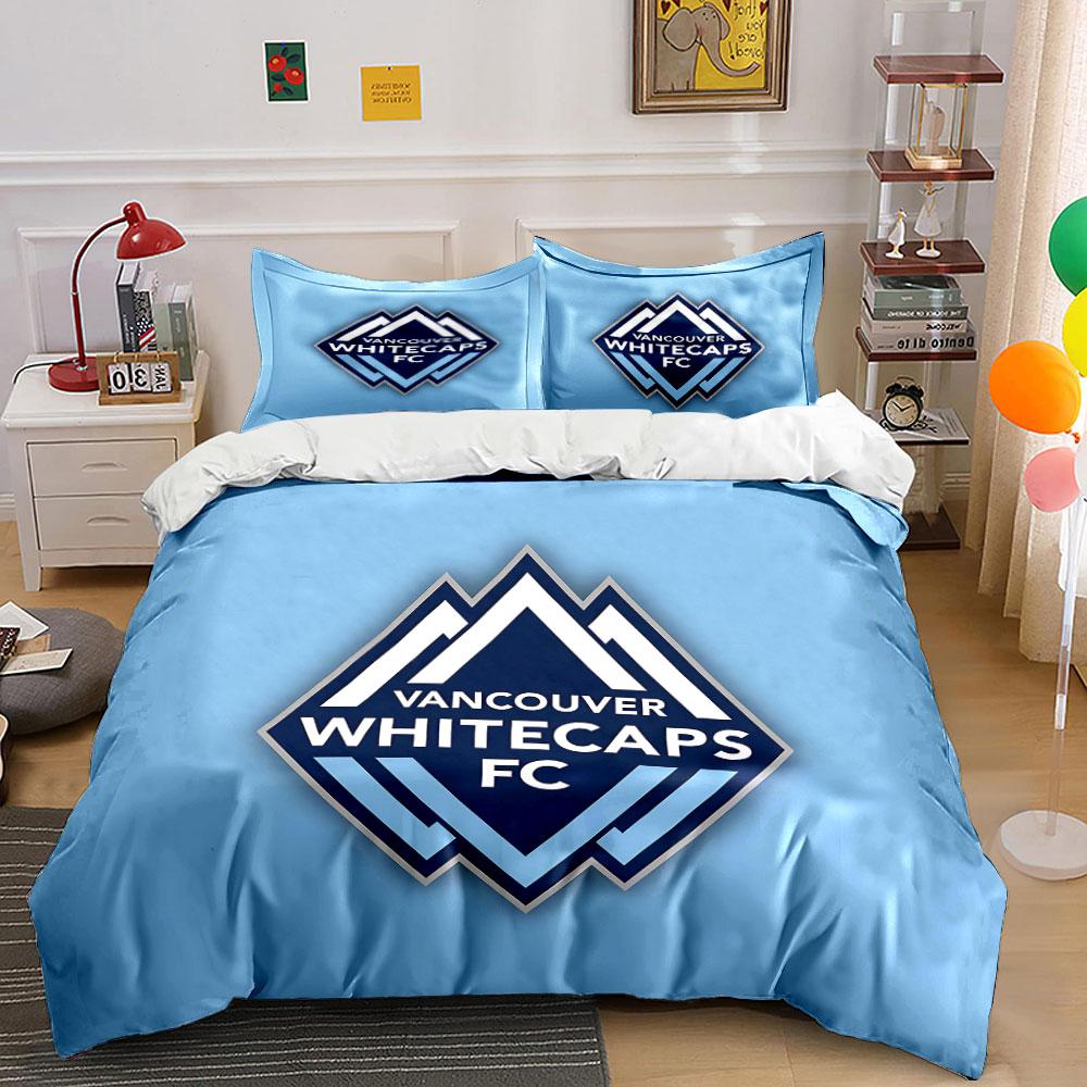 Vancouver Whitecaps FC Bedding  Bedding Duvet Cover Set Duvet Cover Pillowcases (1 * Duvet Cover 2 * Pillowcases, without duvet insert) 135x200cm