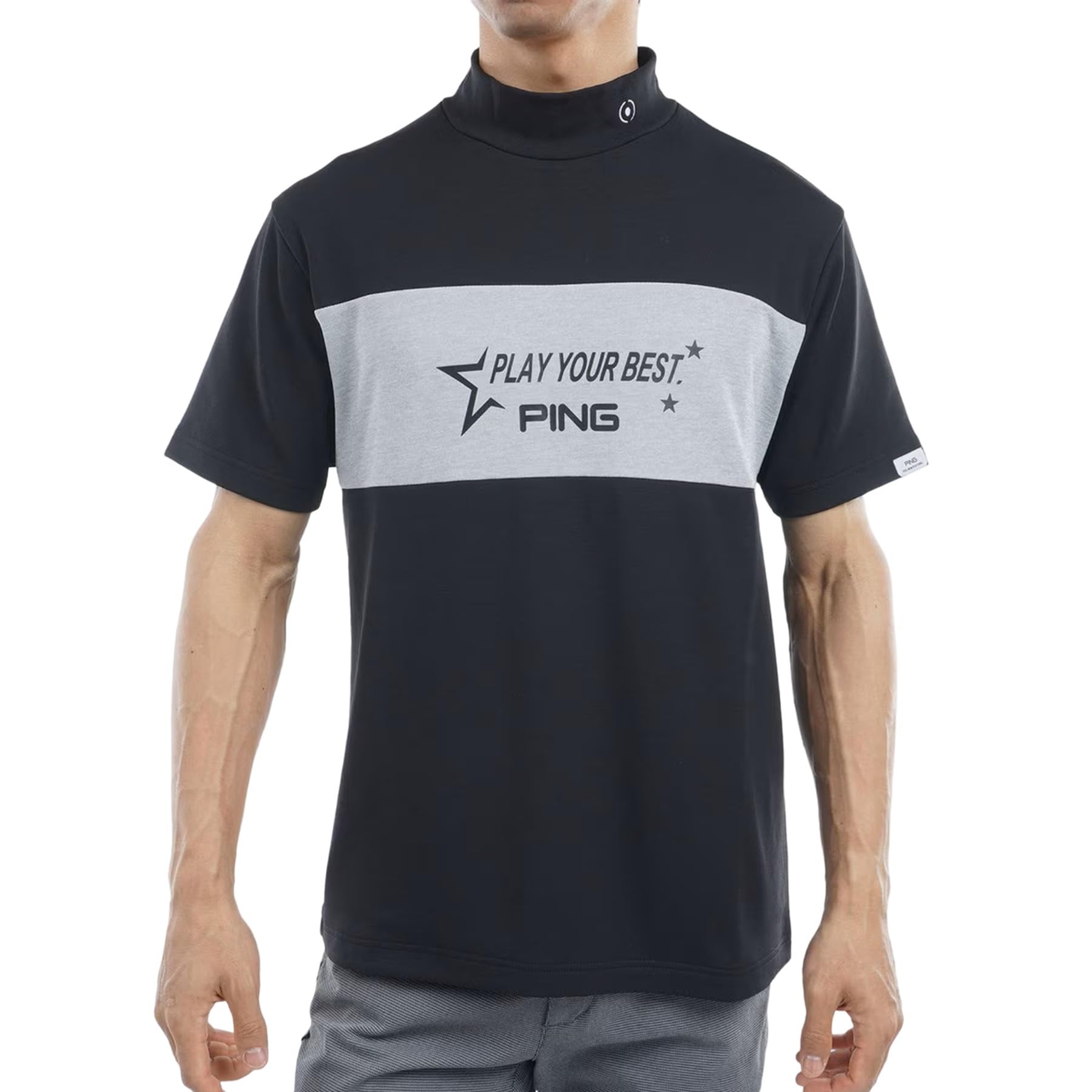 

Ping Apparel Men s Short Sleeve High Neck Shirt (Lightweight, Stretch, UV Protection) / Golf Undershirt / 621-4267801 010_Black, Size 3L