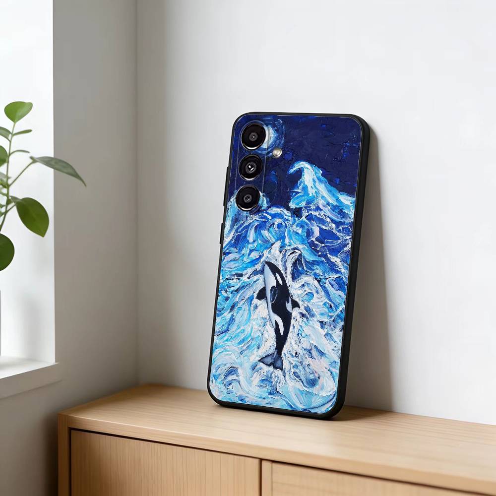 A M-Marine Whale P-Puzzle Phone Case For Samsung Galaxy A91,80,73,72 ,71,53,52,32 ,31,22,21s,20,Soft Black Case