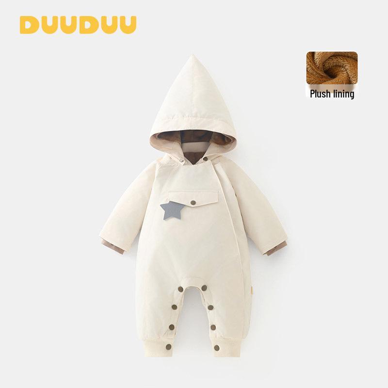 Хлопковый боди для новорожденных DUUDUU: Утепленный детский комбинезон на осень/зиму 2025 100 cm