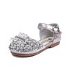 Girls Silver Single Shoes 2025 Spring and Autumn New Children's Rhinestone Korean Version Princess Shoes Little Girl Crystal Shoes Small Leather Shoes