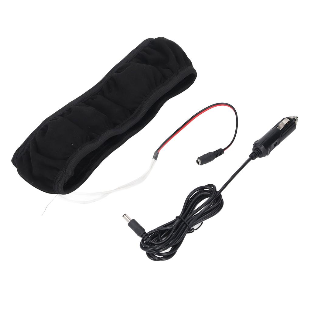 Car Steering Wheel Heated Cover Universal Nylon Auto Steering Wheel Warmer for 38cm Diameter