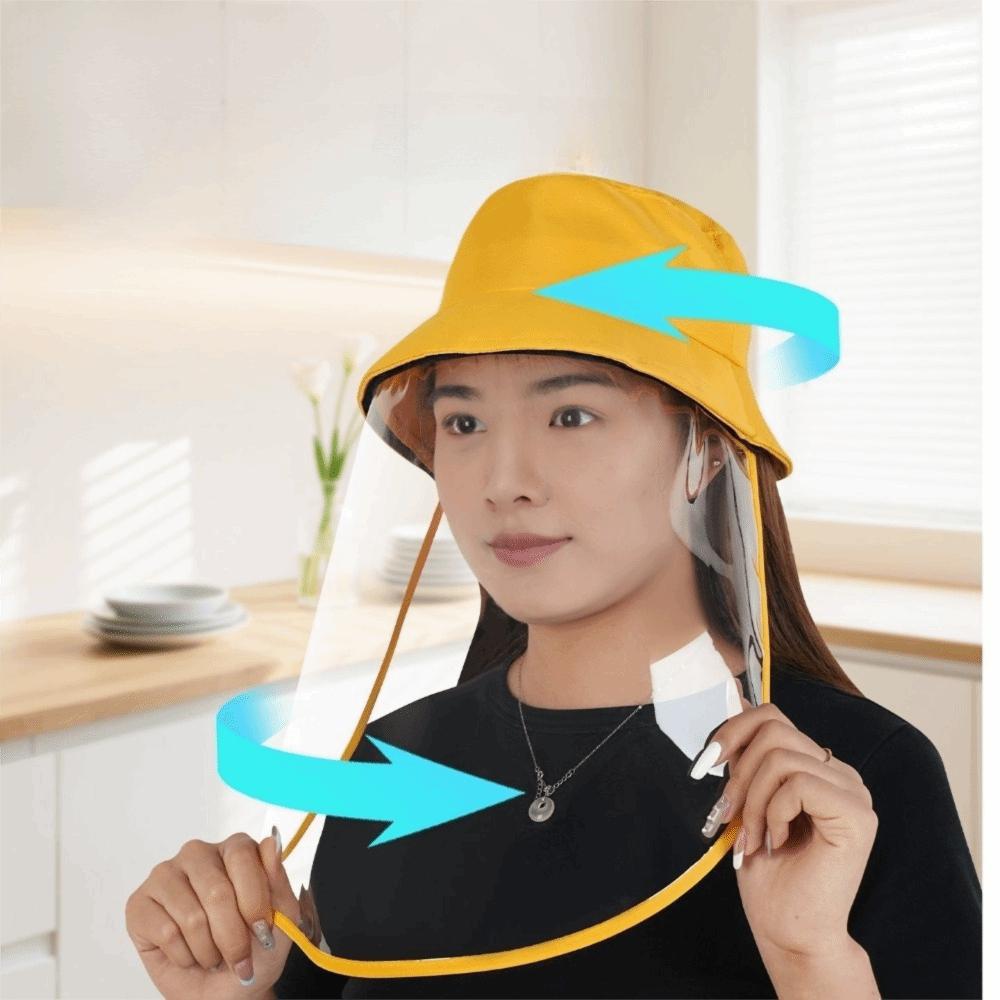 Full-Face Kitchen Oil Splatter Proof Mask Detachable Transparent Cooking Protection Mask Hat Waterproof Anti-Fog