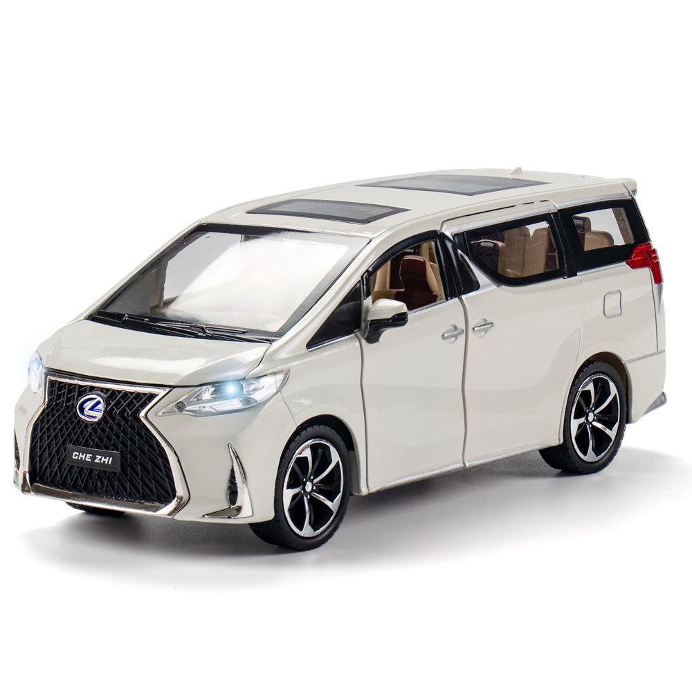 

1/24 Lexus LM300H MPV Van Diecast Toy Car Model Miniature Pull Back Sound & Light Doors Openable Collection Gift for Boy Kid белый