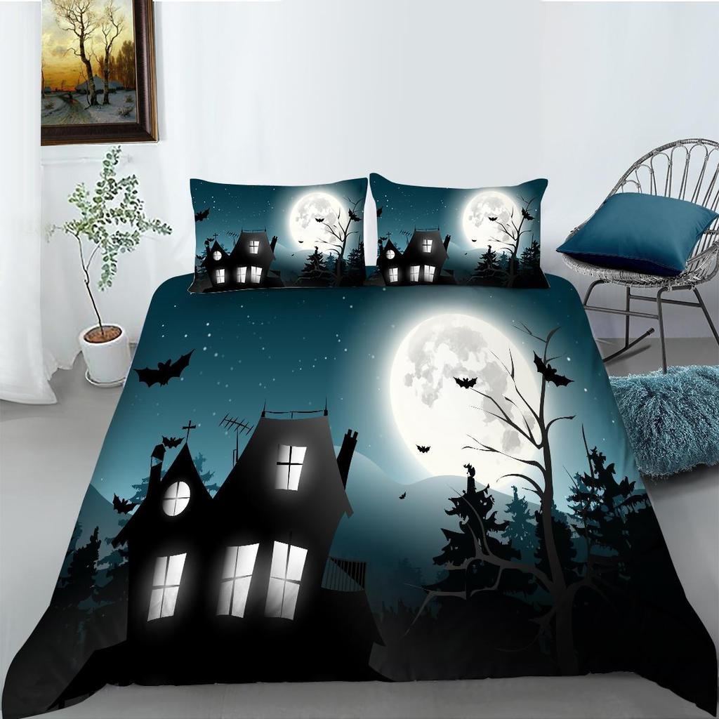 Halloween Theme Duvet Cover Luxury Bedding Cover Suit Snow Quilt Cover Boys Girls Single Size Bedding Cover