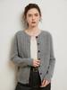 Women's Seven-Stitch Cable Knit Cashmere Cardigan - Long Sleeve, Loose Fit, Slimming, Warm, Round Neck, Single-Breasted