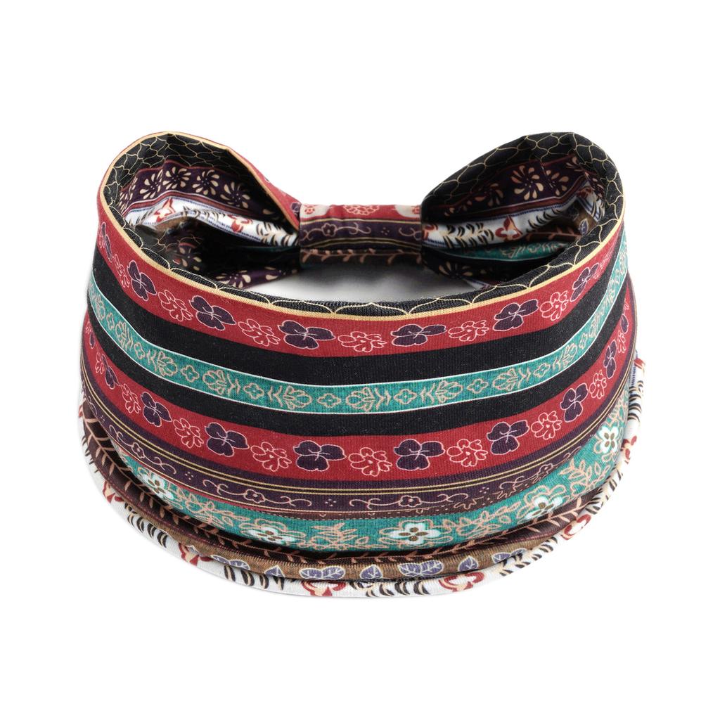 Bohemian Wide Cotton Stretch Headbands Women Headwrap Turban Headwear Bandage Hairbands Bandana Wide Headbands Hair Accessories