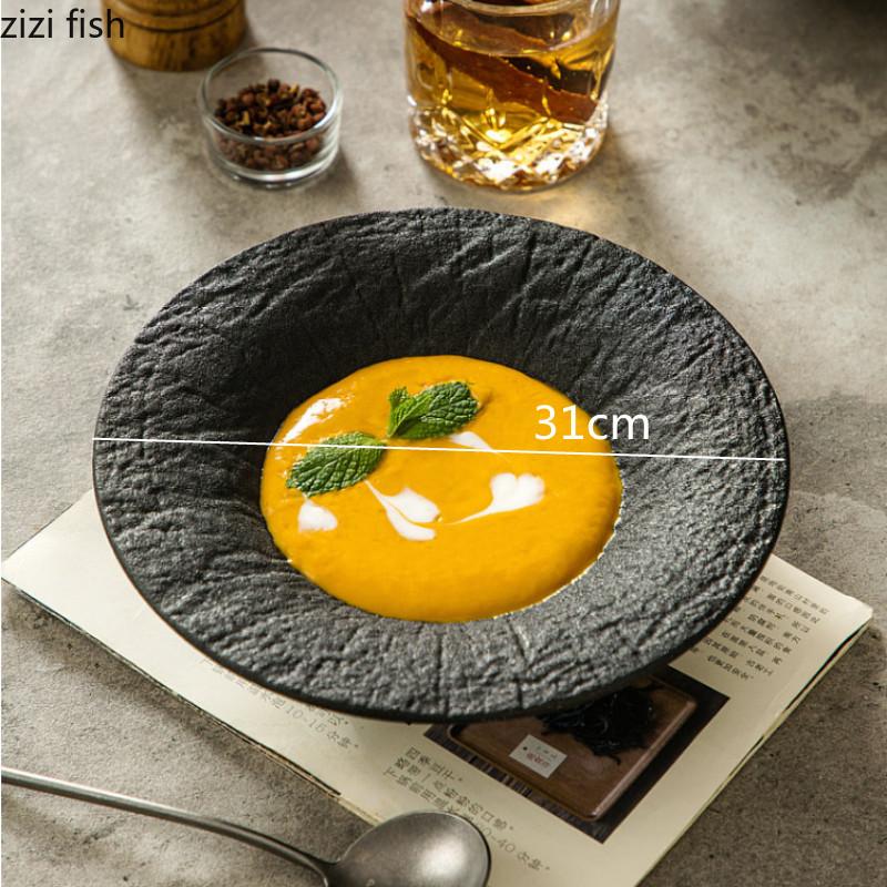 Ceramic Straw Hat Dinner Plate Fruit Plate Salad Bowl Soup Bowls Dessert Bowl Noodle Bowls Pasta Dish Western Food Plates Tray