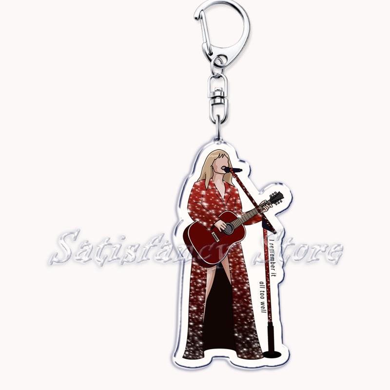 Popular American Singer Acrylic Keychain for Accessories Bag Pendant Key Chain Ring Keychains Jewelry Creative Fans Gifts