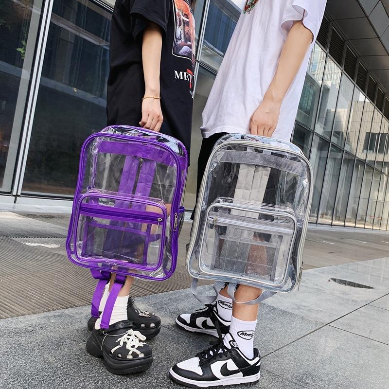 Schultasche PVC durchsichtiger Rucksack für Damen, 1011 Rucksack mit großem Fassungsvermögen für Herren, modischer personalisierter Rucksack, vollständig transparent