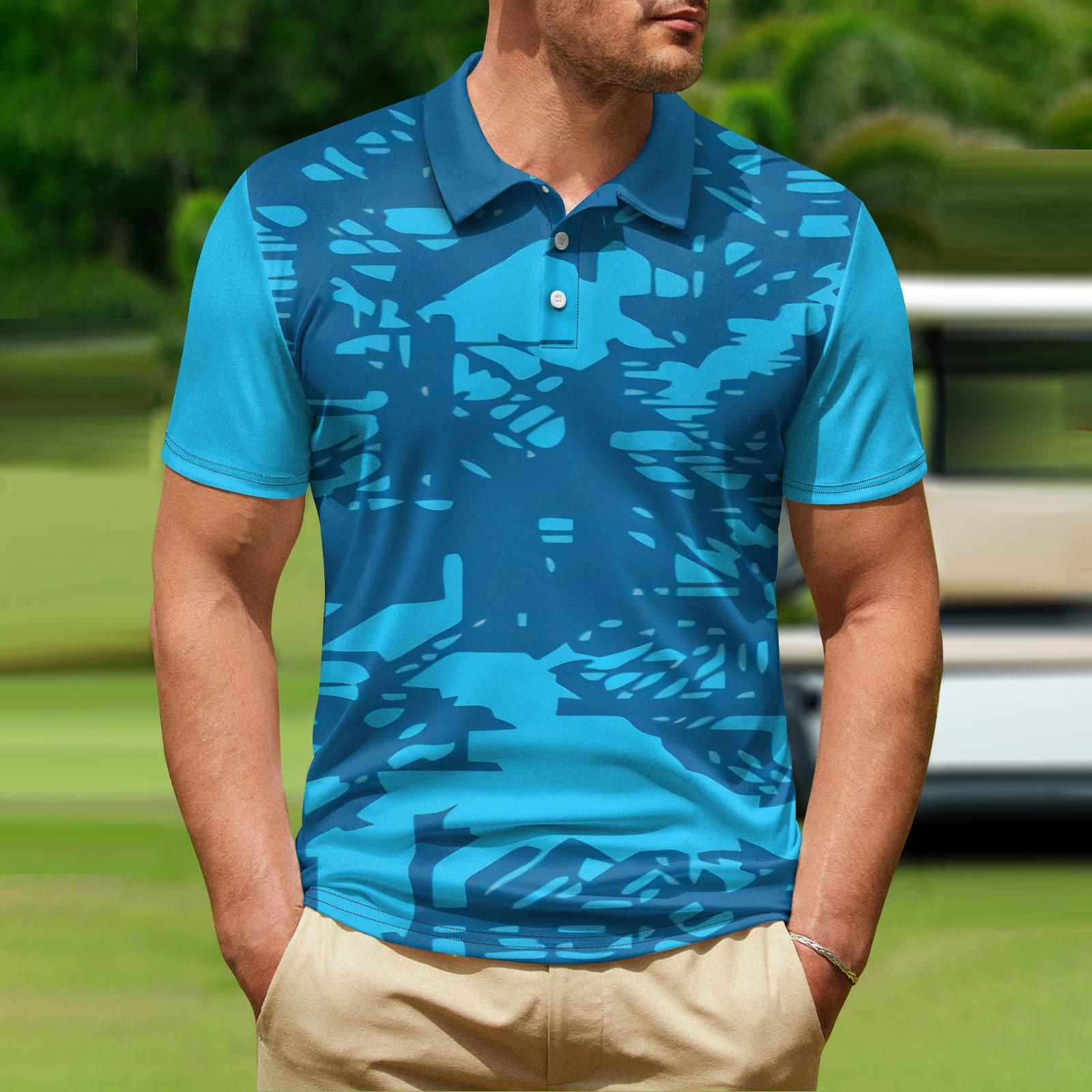 

Летний мужской топ с короткими рукавами для гольфа и микроэластичным покрытием Performance XXXXL синий