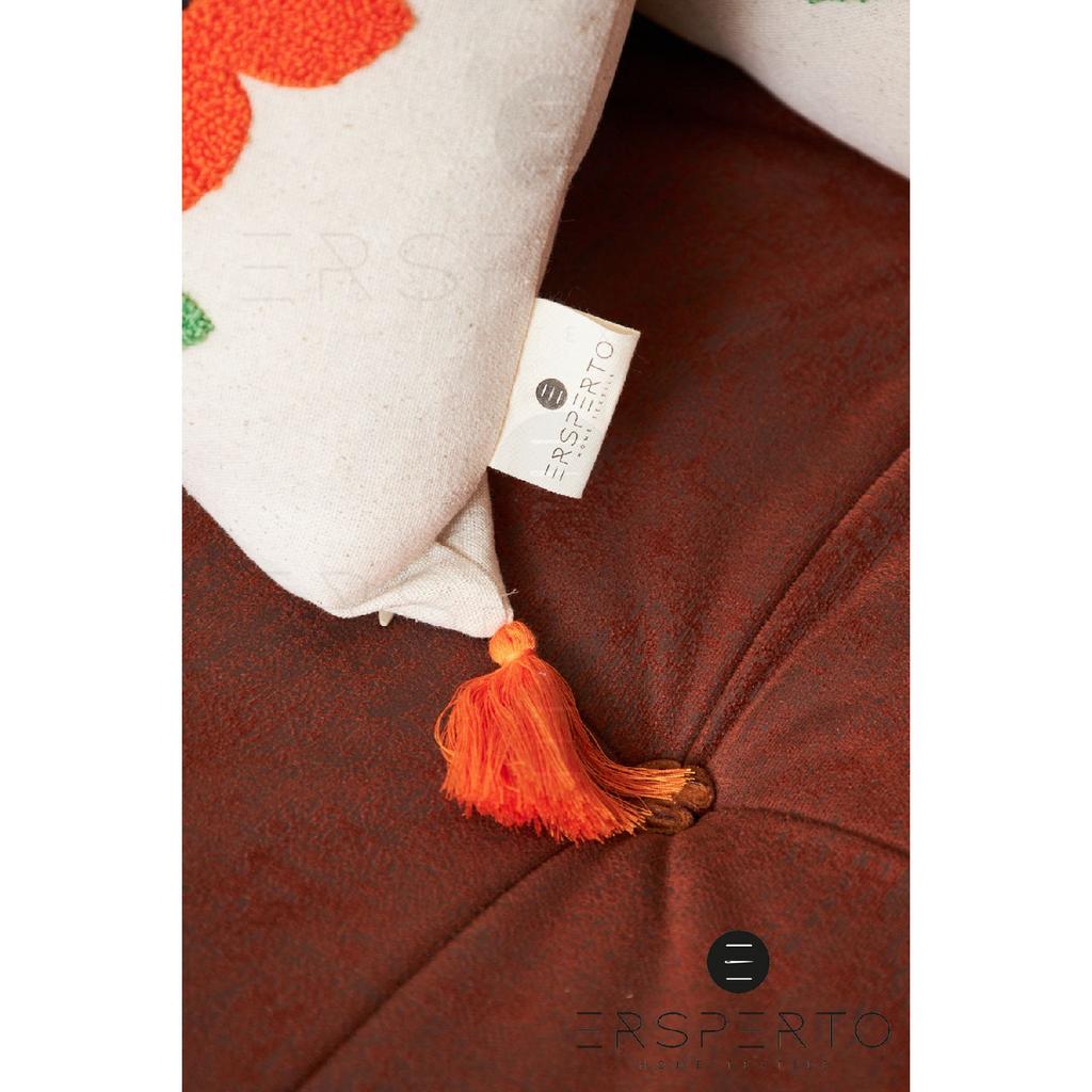 Flower Tassel Linen Decorative Throw Pillow Cover Pillow Case 1 Piece 43x43cm