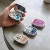 Metal Sardine Print Pill Box Mini Pocket Pill Case Portable Sardine Jewelry Box  Travel