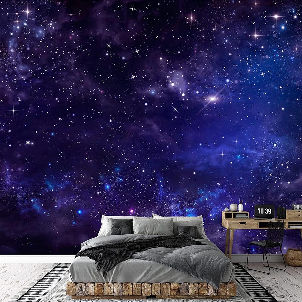 3d Wallpaper Starry Night Sky Murals Outer Space Removable Murals Bedroom Living Room Children's Room Wallpaper