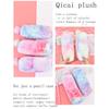 Plush Pencil Case Octagonal Shape Large Capacity Pencil Pouch Gradient Colors Zipper Storage Pouch for Stationery Cosmetics And Personal Items