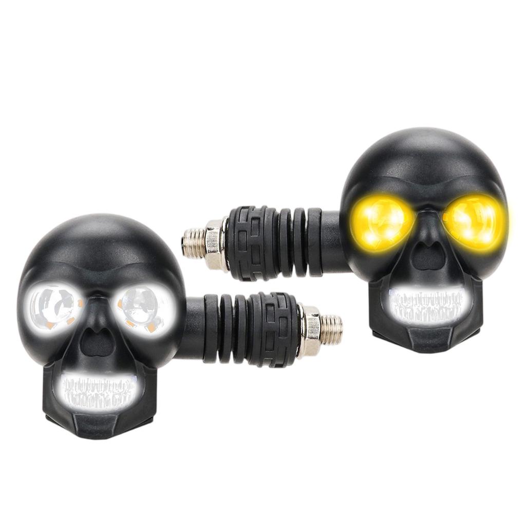 12V Skulls Motorcycle Turn Signal LED Modified Headlights Motorcycle Auxiliary Lights Maintenance Lights