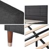 Solid Wood Slatted Frame Bed Upholstered Bed Double with Frame 140x200cm Flat Headboard for Adults & Young People (Mattress Not Included) Children