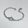 Stainless Steel Linking Star Pendant Bracelet for Women Men Punk Silver Color Cuban Chain Bracelet Fashion Jewelry Gifts