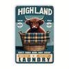Highland Cow Metal Tin Sign Rustic Vintage Wall Decor for Kitchen Farmhouse Bar