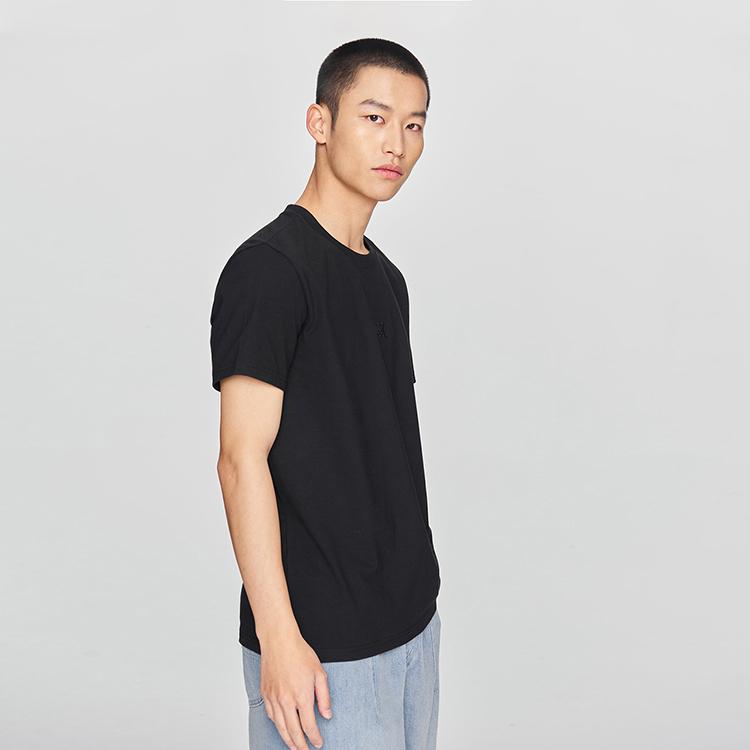 Lee T-Shirts Men's Black Crew Neck Thin Straight Fit LMT009822K9900FK11000